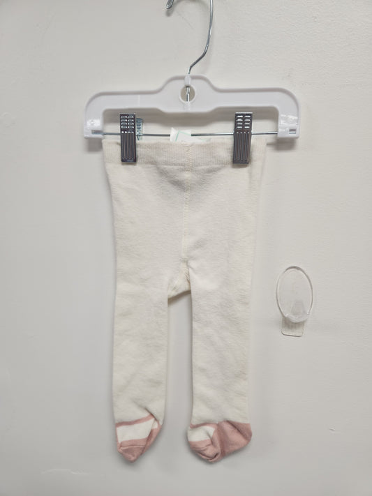 White/Pink Carters Tights, 6M G
