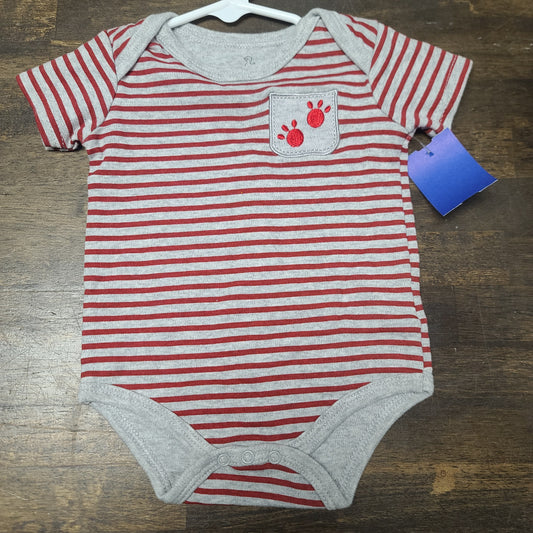grey/red Cat & Jack striped onesie, 6M B