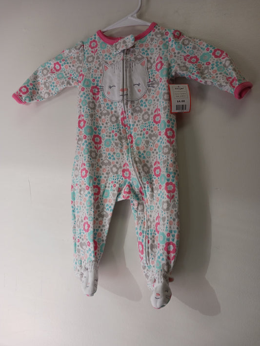 White/Pink/Colorful Flowers Carters Sleeper, 3-6M G