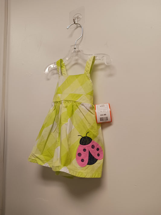 Green/White Ladybug Carters Dress, 3M G