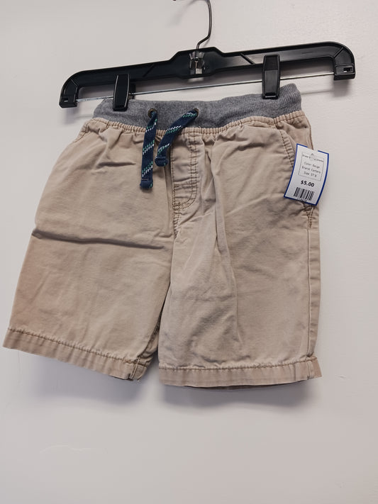 Beige Carters Draw String Shorts, 5T B