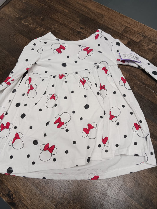 White/Red/Black Minnie Mouse Longsleeve Shirt, 5T G