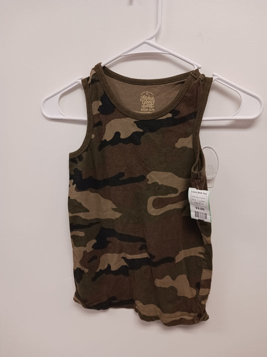 Green Camo Faded Glory Camo Tank Top, 6-7 B