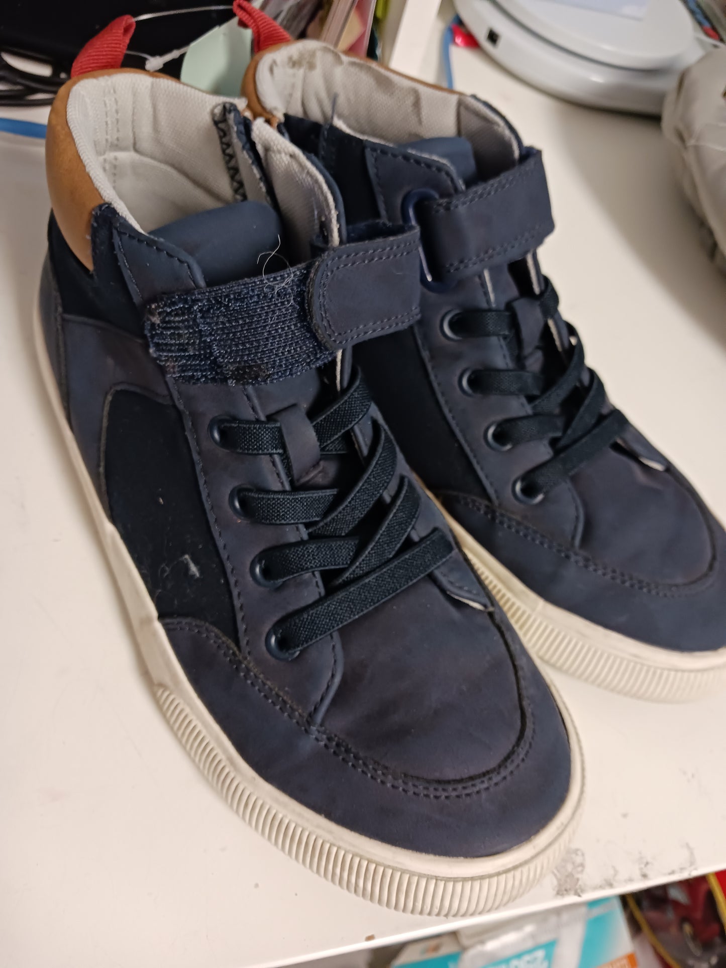 Navy/Brown Cat & Jack Sneakers, 5Y B
