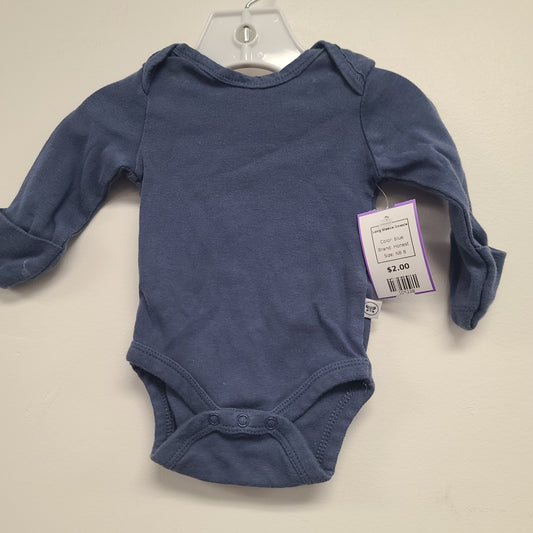 blue Honest Long Sleeve Onesie, NB B