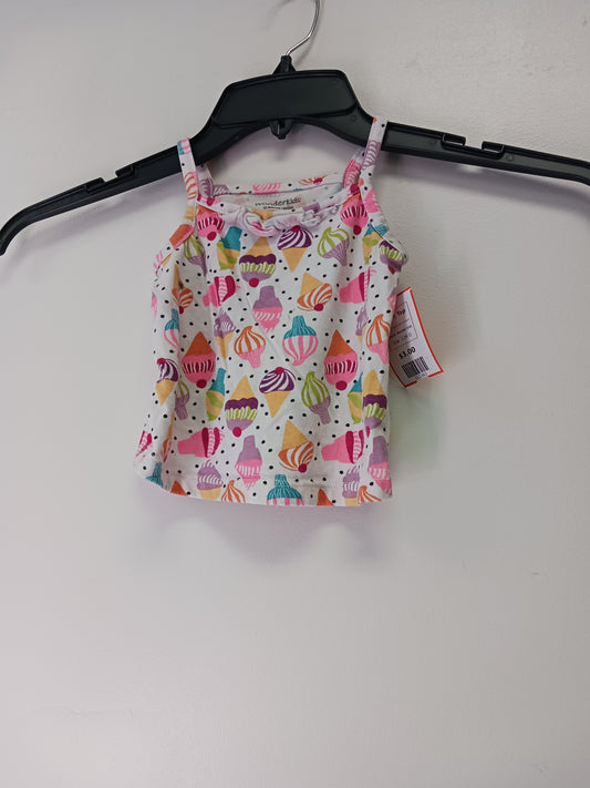 White/Colorful Ice Cream Wonder Kids Tank Top, 12M G