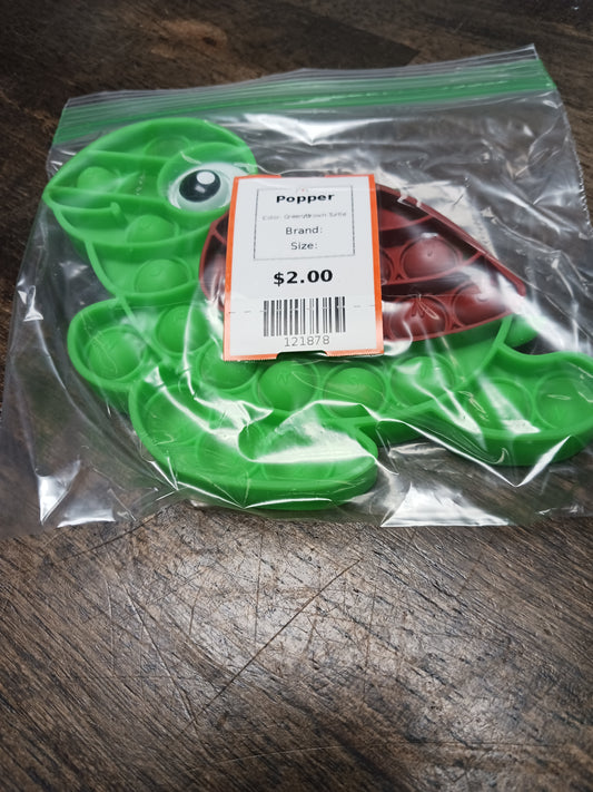 Green/Brown Turtle  Popper