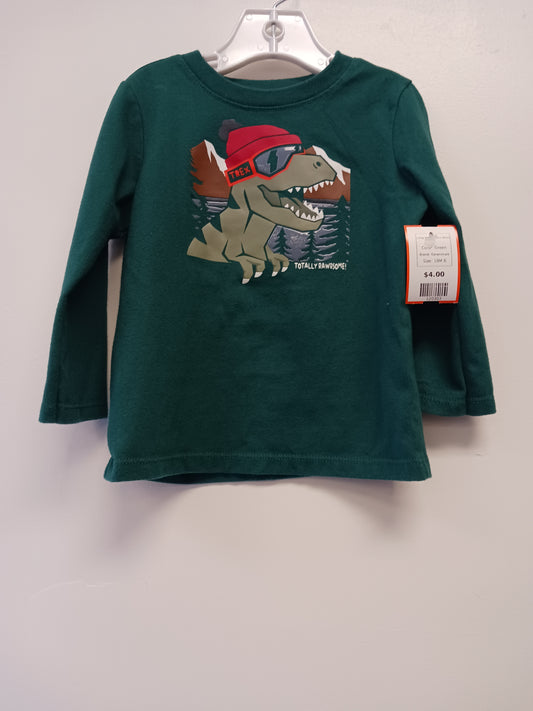 Green Garanimals Long Sleeve Dino Shirt, 18M B