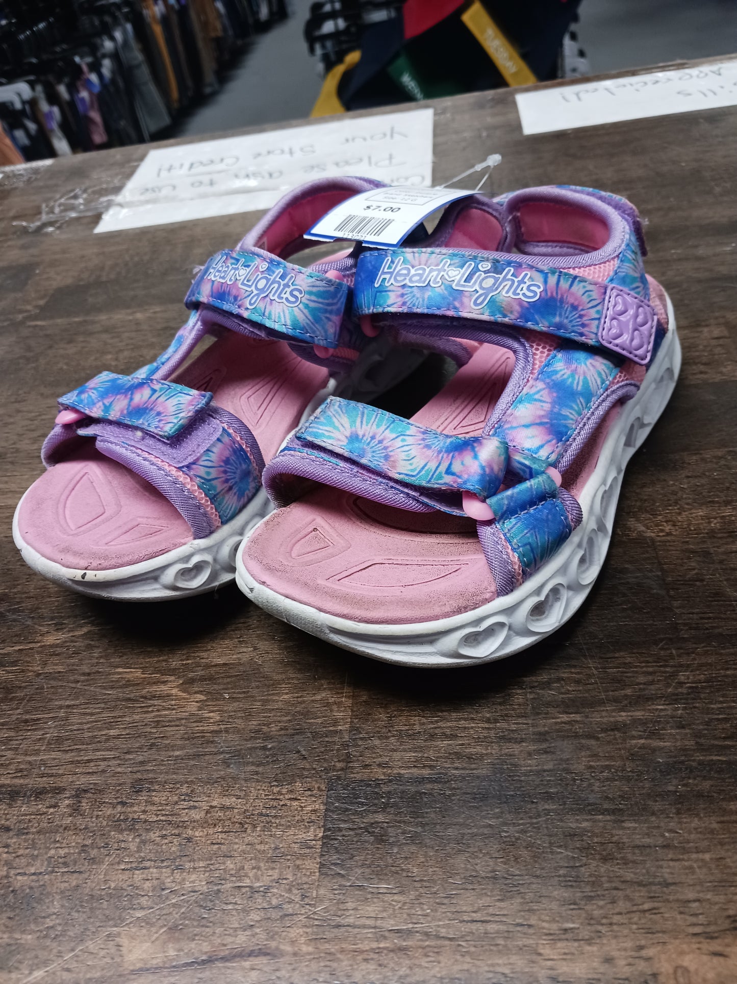 purple Sketchers Heart Lights Sandals, 12 G