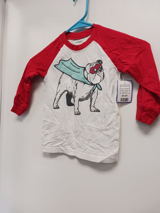 white/red Carters Super Dog tshirt, 2T B