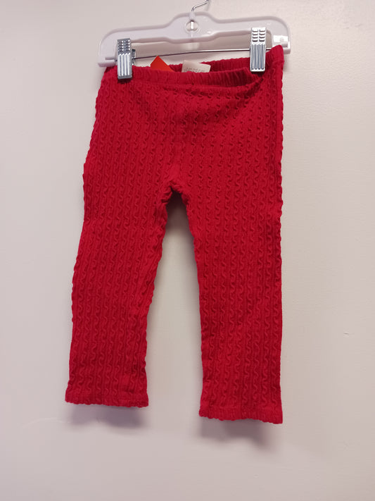 Red First Impressions Ribbed Leggings, 2T G