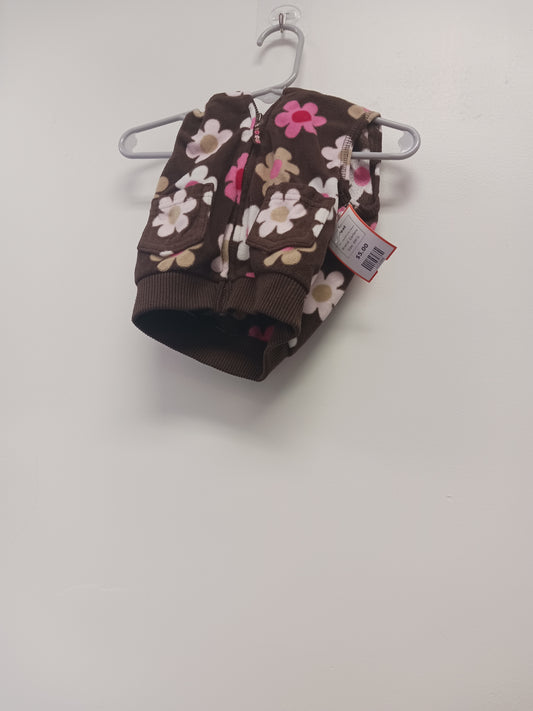 Brown/Pink/Tan Flowers Carters Vest, 6M G