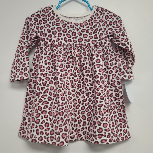 White/Pink Cheetah Old Navy Dress, 6M G