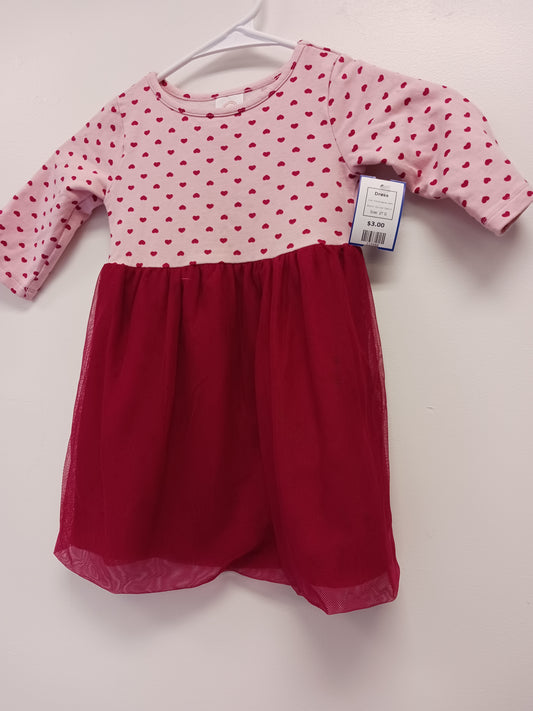 Pink/Burgandy Heart Wonder Nation Dress, 2T G