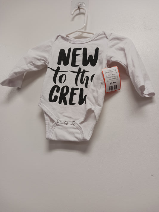White Boutique Longsleeve Onesie, 0-6M B