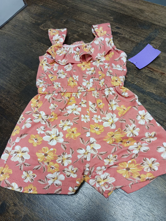 Pink/Yellow/White Flower Little Lass Short One Piece, 12M G