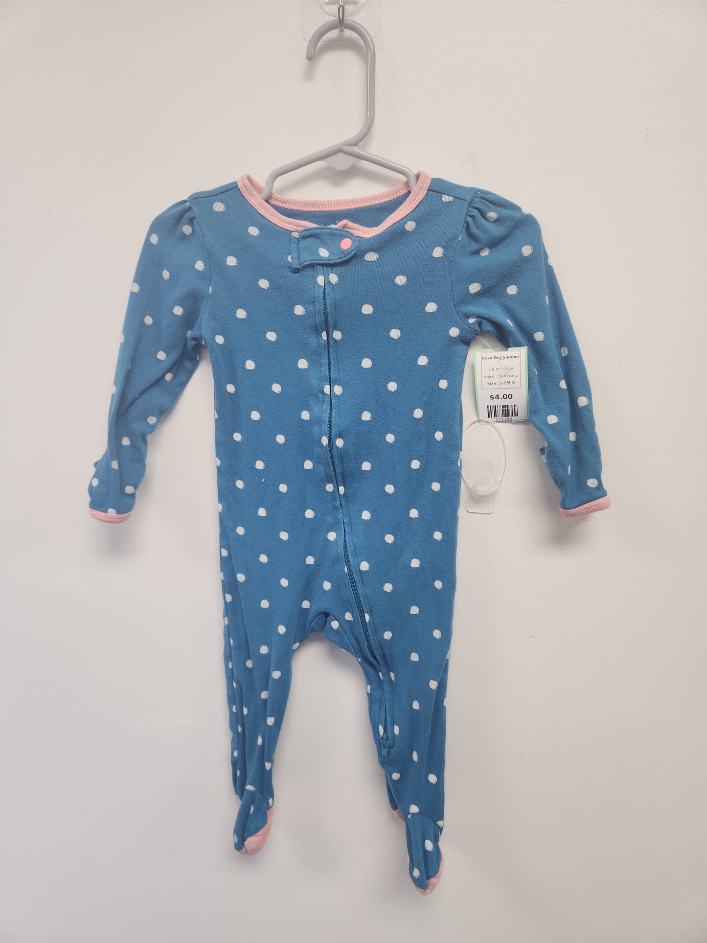 Blue Cloud Island Poka Dot Sleeper, 3-6M G