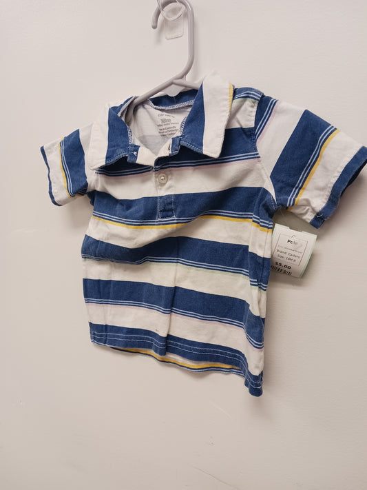 White/Blue Striped Carters Polo, 18M B
