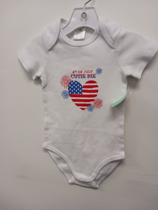 White Fourth Of July  Onesie, 12M B