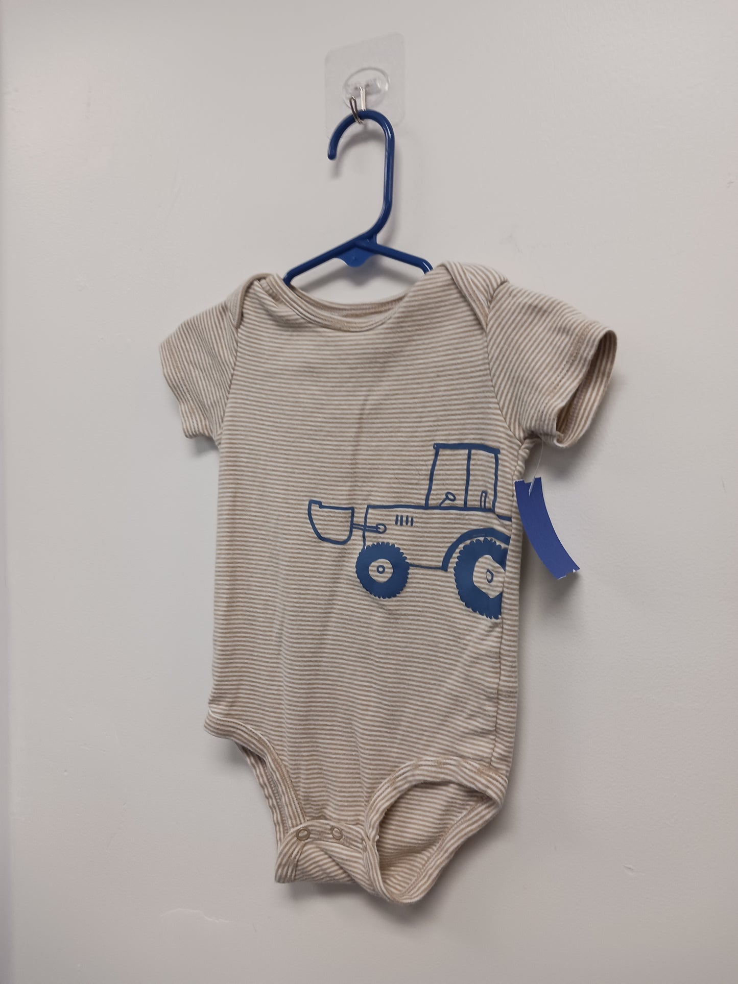 Tan stripe Carters Tractor Onesie, 18M B
