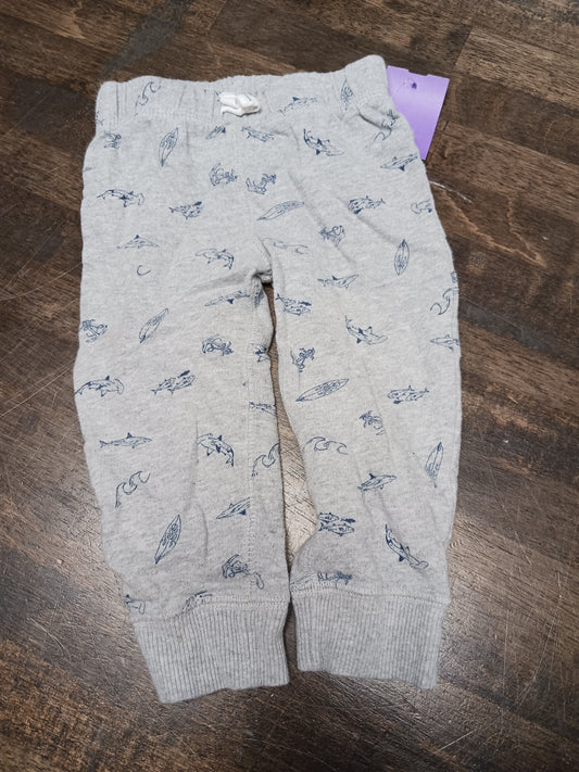 Grey/Blue Shark Carters Pants, 12M B