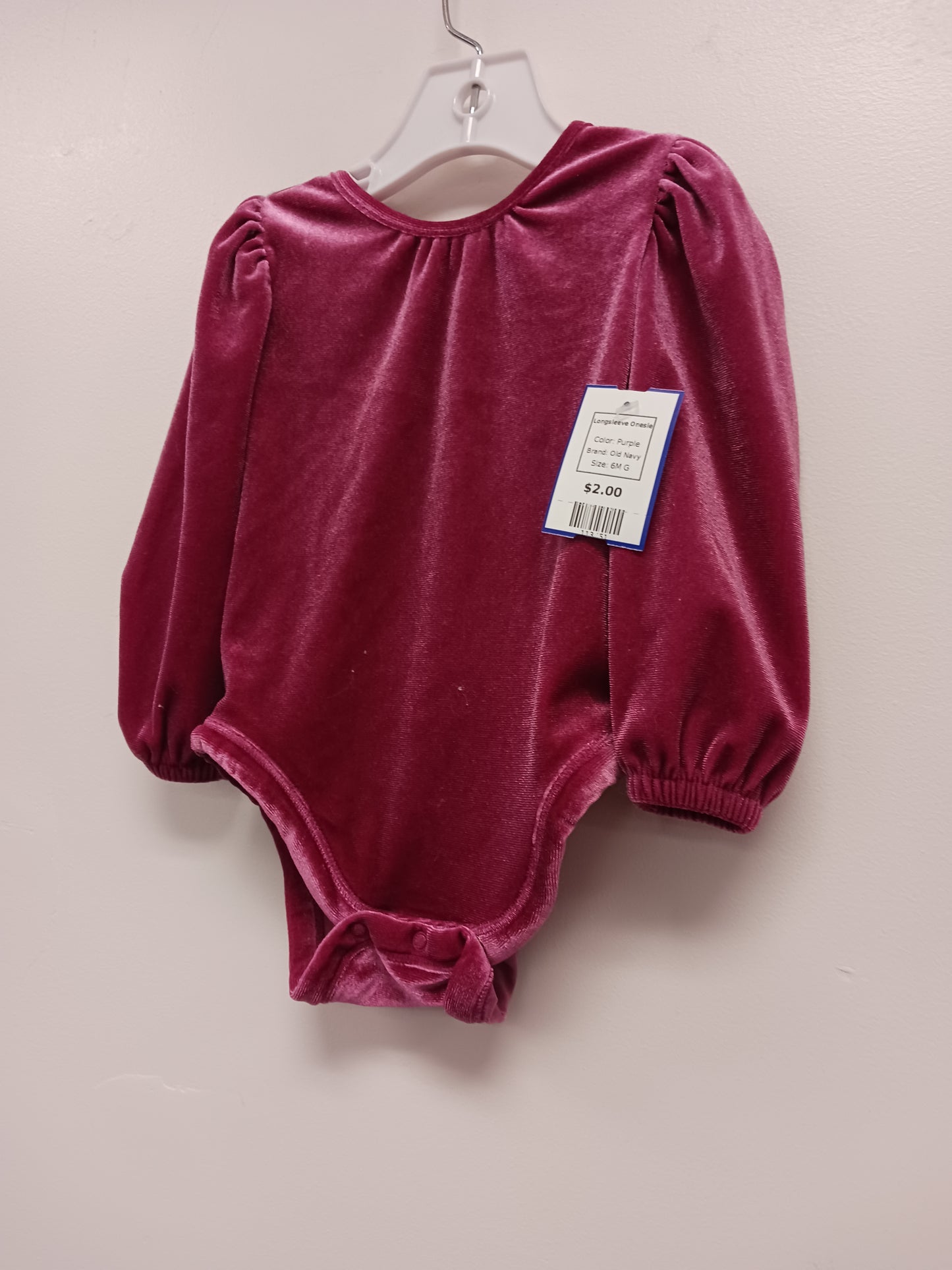 Purple Old Navy Longsleeve Onesie, 6M G