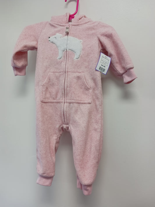 Pink/White Bear Carters Pant One Piece, 6M G