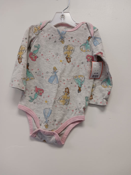 Grey/Pink Princess Disney Longsleeve Onesie, 18M G