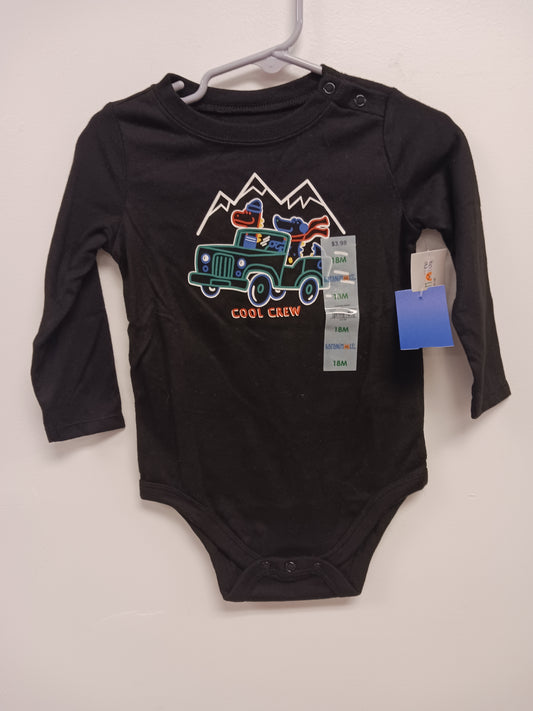Black Cool Crew Garanimals Longsleeve Onesie, 18M B