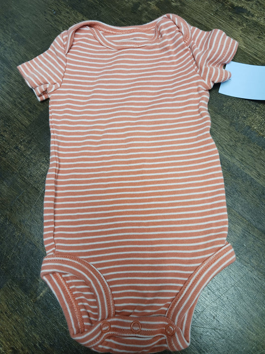 Orange/White Striped Carters Onesie, 3M B