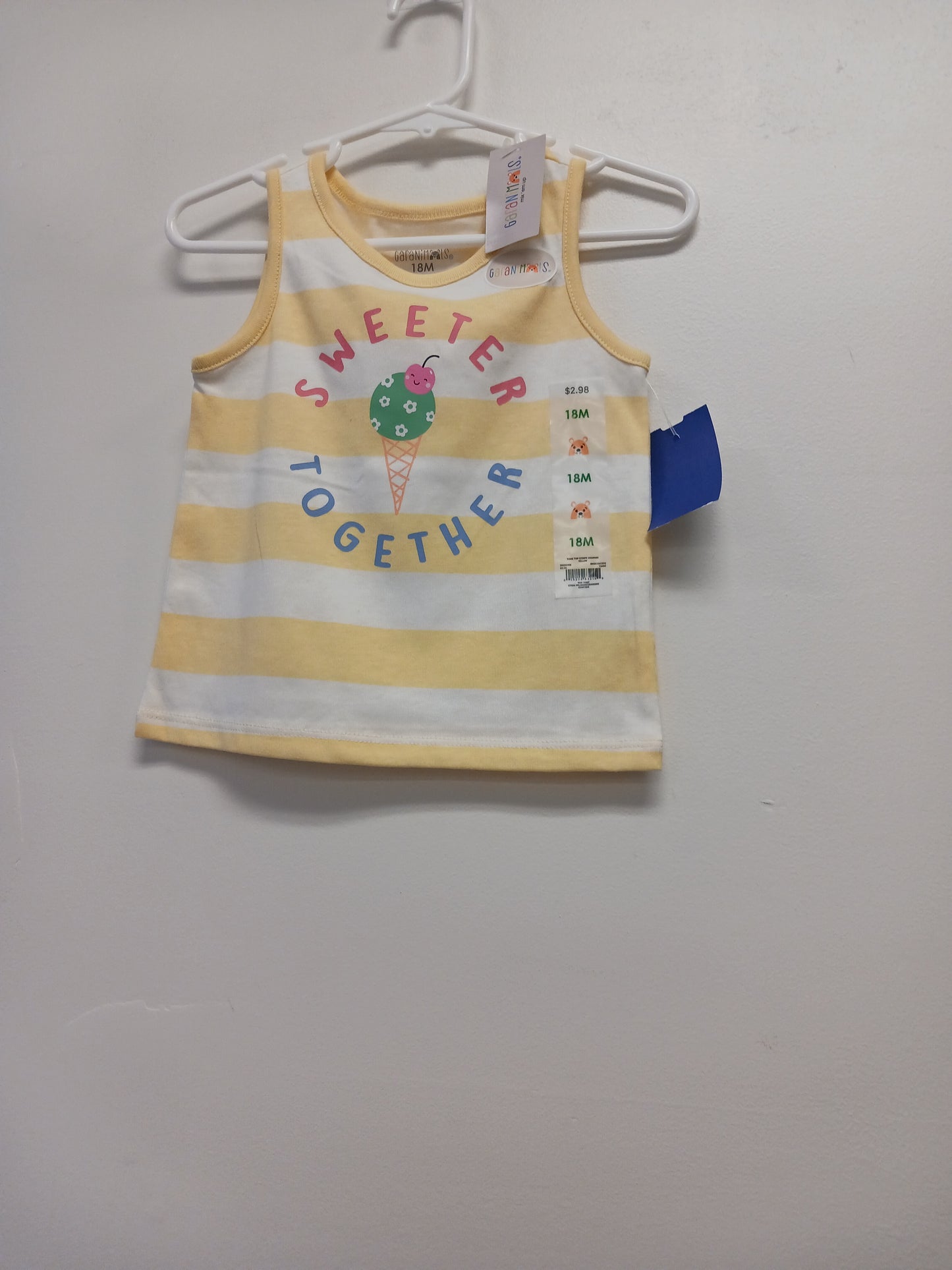 yellow stripe Garanimals Ice Cream Tank Top, 18M G