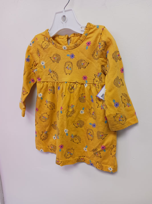Yellow Hedgehog/Flower Wonder Nation Dress, 6M G