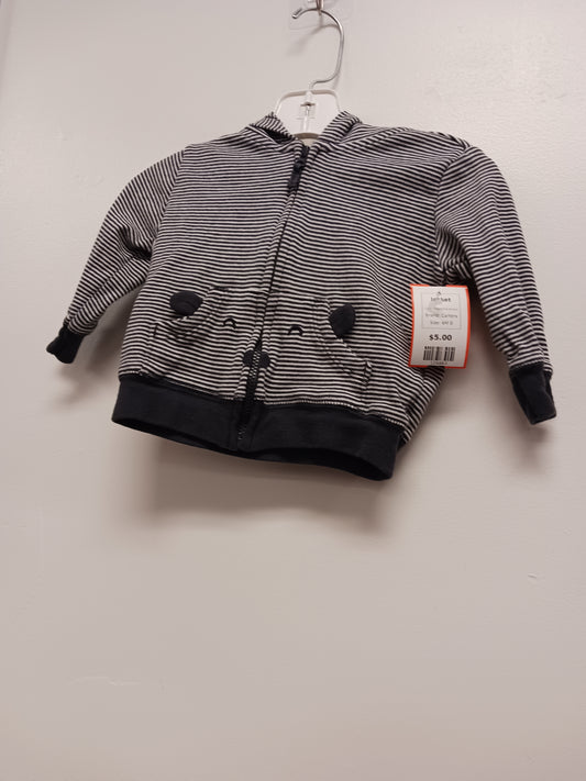 Grey/White Striped Carters Jacket, 6M B