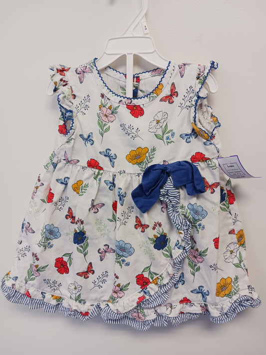White/Blue Butterfly Goodlad Dress, 2T G