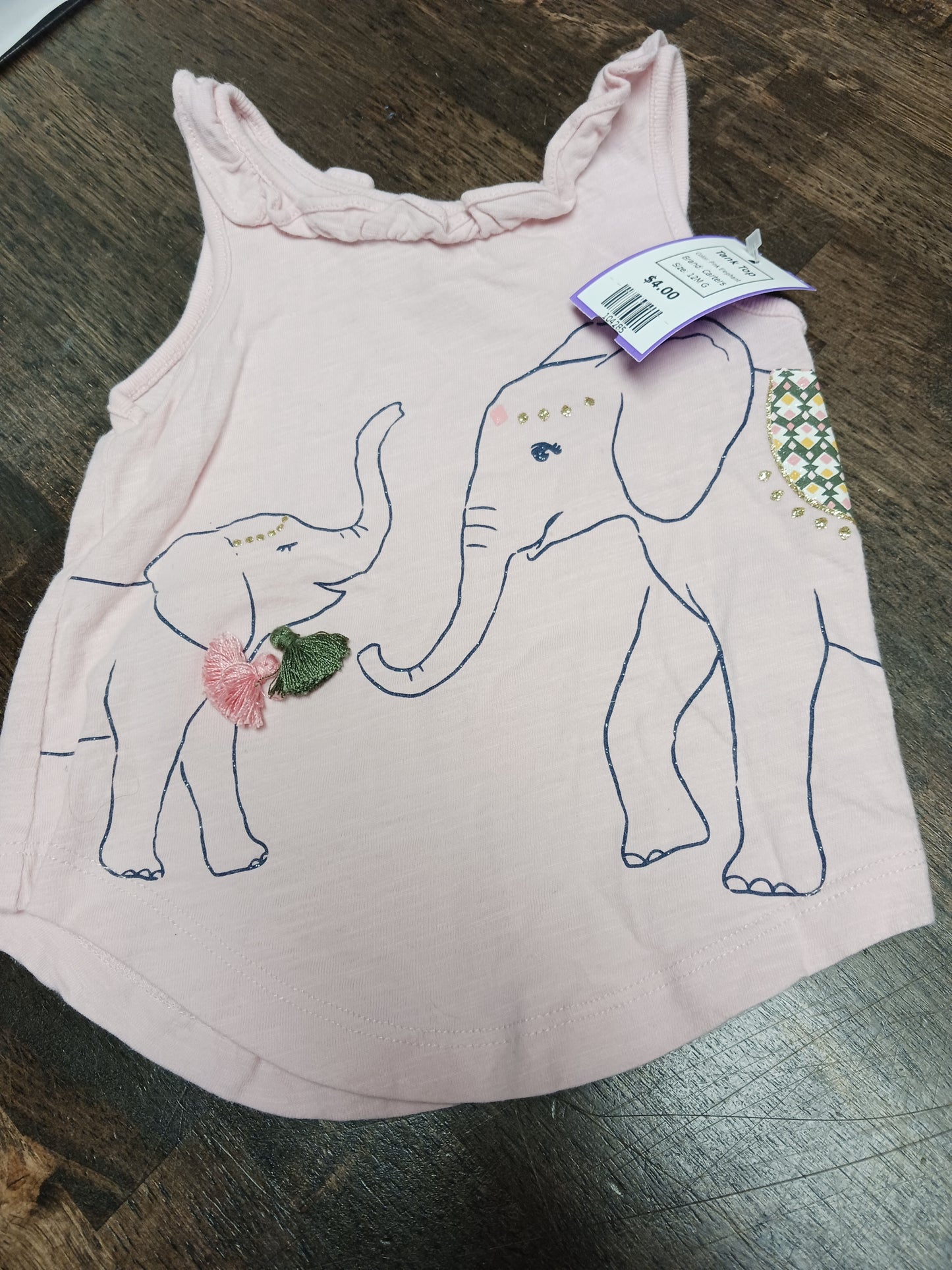 Pink Elephant Carters Tank Top, 12M G
