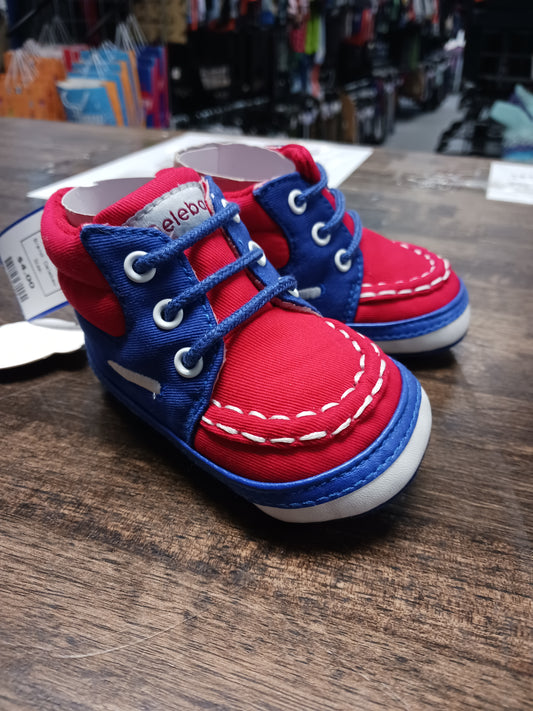 Blue/Red Delebao Crib Shoes