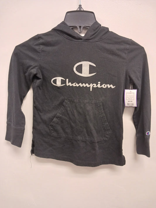 Black/Silver Champion Hooded Longsleeve Shirt, 6 G
