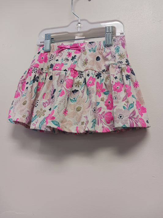 white/pink  Flowered Skort, 4T G