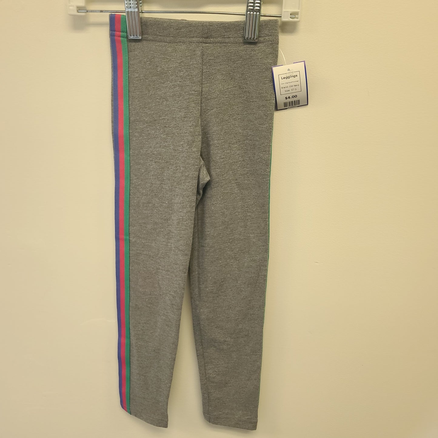 Grey/Blue/Pink/Green Old Navy Leggings, 5T G
