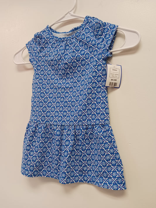 Blue/White/Pink Carters Dress, 2T G
