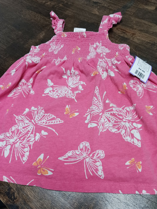 Pink/White Butterfly Old Navy Dress, 12M G