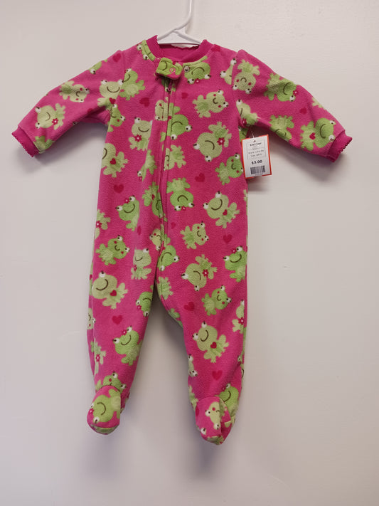 Pink/Green Frog Little Me Sleeper, 6M G