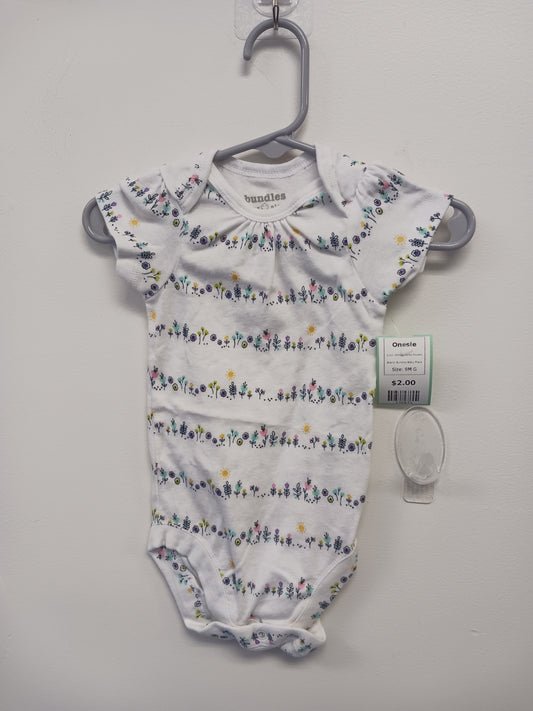 White/Colorful Flowers Bundles Baby Place Onesie, 9M G