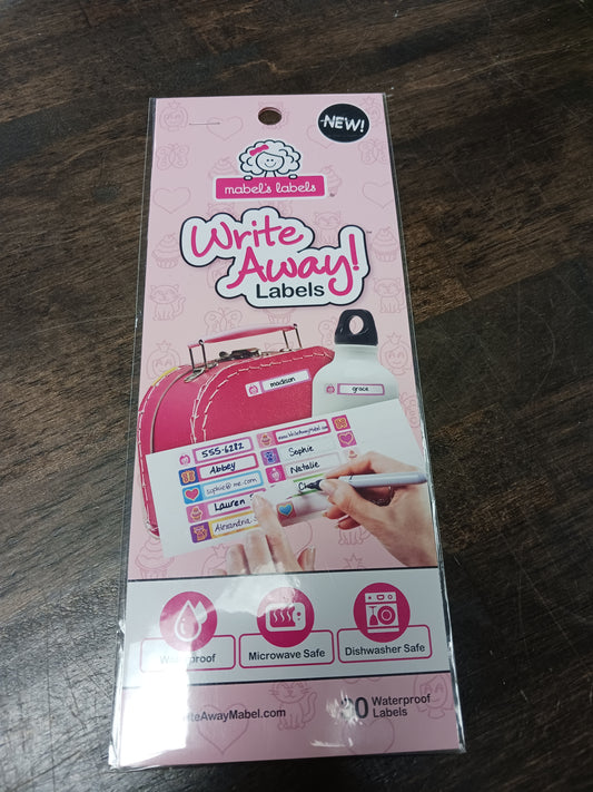 Pink Mabel's Labels Write Away Labels