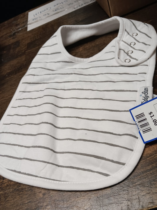 white/black Kiddy Star Striped Bib