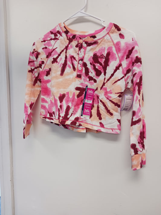 Pink/Orange/White Justice Longsleeve Shirt, 5T G