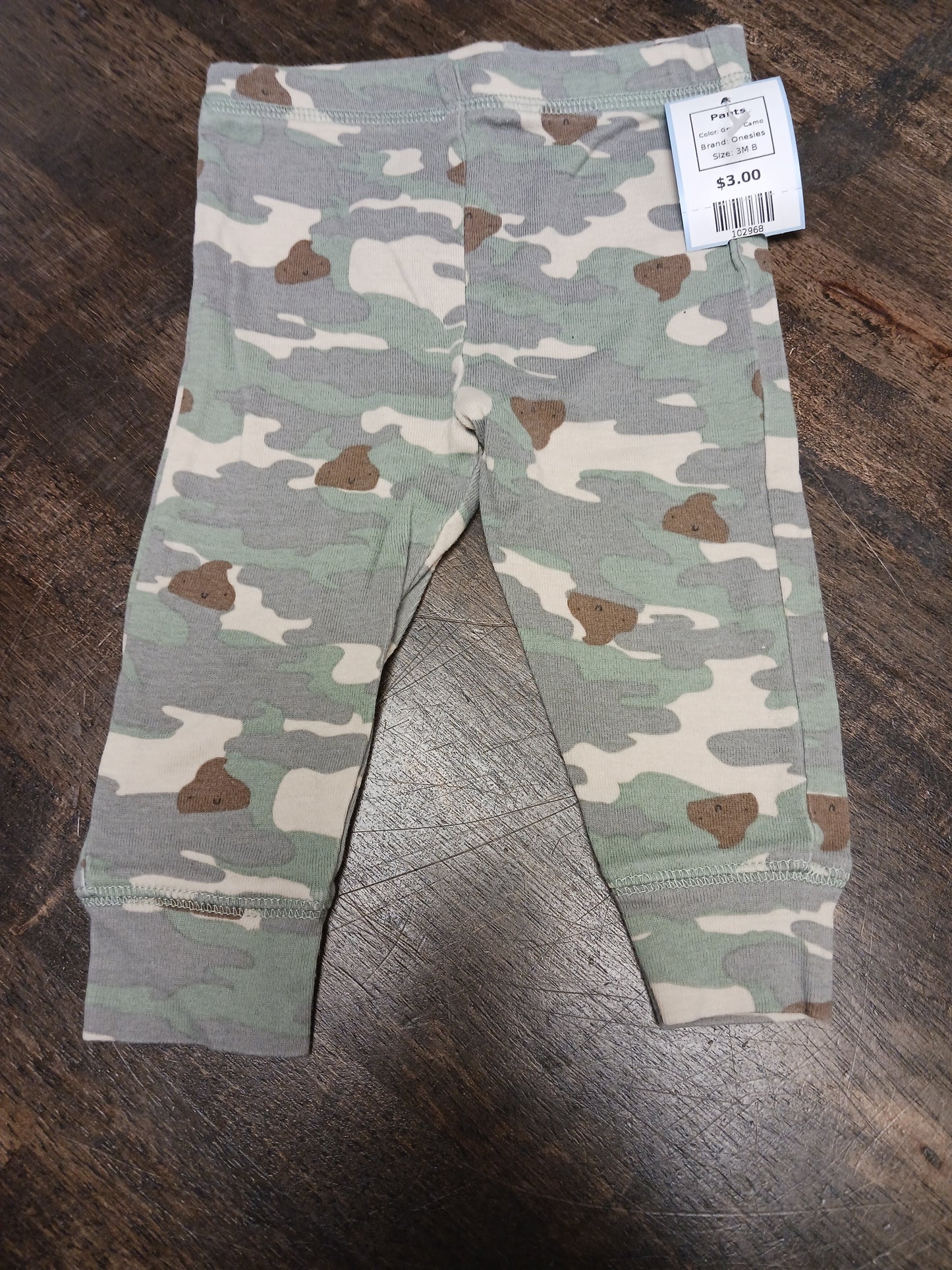 Green Camo Onesies Pants, 3M B