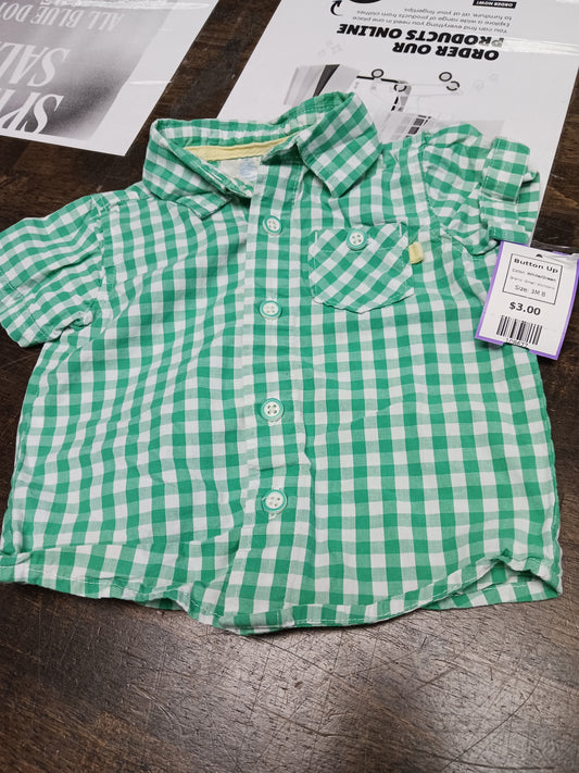 White/Green Small Wonders Button Up, 3M B