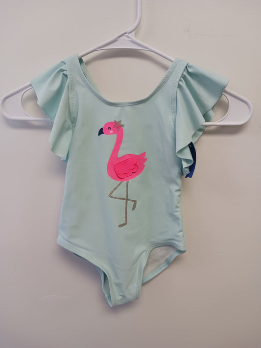 Blue/Pink Flamingo Carters Swim Suit, 2T G