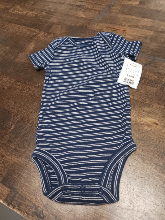 Navy/White Striped Carters Onesie, NB B